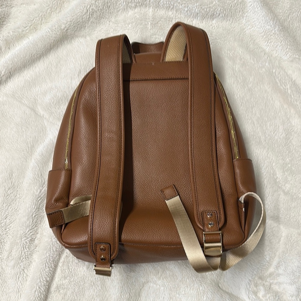 Michael Kors Brown Leather Backpack Minimalist Design - Picture 2 of 7